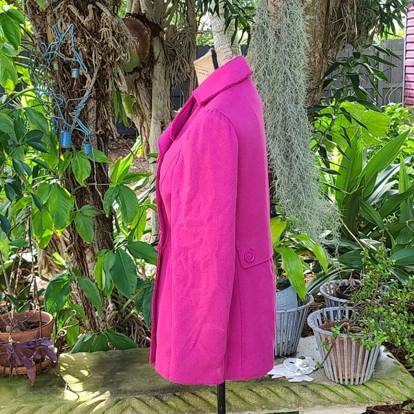 Be fuchsia wool blend pea coat. Sz M. Gently worn - Picture 5 of 16